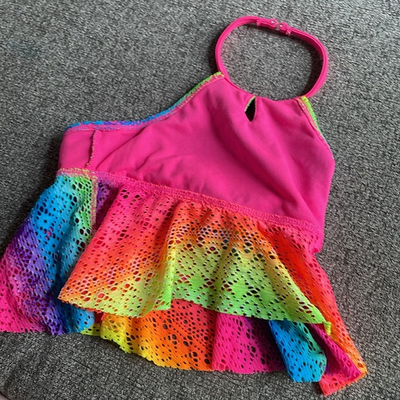 Wonder Nation Neon Rainbow Girls Tankini size xs 4/5 EUC - Picture 8 of 12
